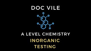 Inorganic Testing  A Level Chemistry  Dr James Vile [upl. by Hinckley]