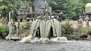 Army Engineers Build Floating Bridge – MultiRole Bridge Company [upl. by Clover]