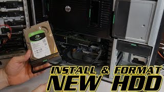 HOW TO INSTALL AND FORMAT A NEW HARD DRIVE WINDOWS [upl. by Quintina]