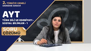 Endemik Yayınları 20232024 2 TG Deneme Sınavı AYT  TDE ve SOS1 Video Çözümlü Cevap Anahtarı [upl. by Ahmed]