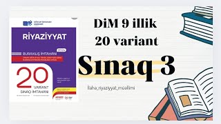 DiM 9 illik buraxılış imtahan modeli 20 variant SINAQ 3 buraxilisimtahani abituriyent riyaziyyat [upl. by Stevie]