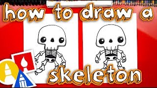 How To Draw A Cute Skeleton Kawaii [upl. by Eahs]