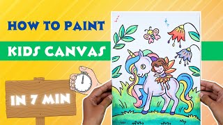 Canvas Painting for Kids Made Easy  Easy Tutorial  Kids Tutorial Inside  paintingforkids canvas [upl. by Apfelstadt231]