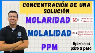 MOLARIDAD M molalidad m y partes por millón ppm [upl. by Euphemie]