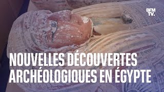 250 sarcophages 150 statues Les images dune nouvelle découverte à Saqqarah en Égypte [upl. by Kowtko316]