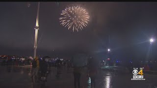 Dozens Enjoy 1st Night Of Boston Harborfest Fireworks Despite Rain [upl. by Cerellia]