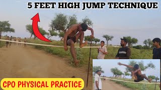 एक दिन में सीखे 5 फीट HIGH JUMP  CPO PHYSICAL PRACTICE 🔥  SDD ACADEMY BAGAR ✅HIGH JUMP सीखे [upl. by Noremmac588]