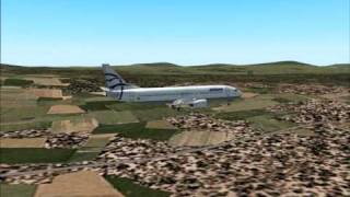 Fs2004 landing at Heraklion with Aegean Airlines B737400 [upl. by Giustina294]