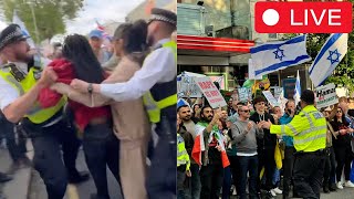 🚨 LIVE Jewish Londoners CHASE Islamists Out 👏 [upl. by Ellimaj]