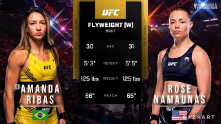 AMANDA RIBAS VS ROSE NAMAJUNAS FULL FIGHT UFC VEGAS 89 [upl. by Loss]