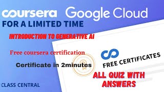 Introduction to Generative AI All Quiz Answerscourseralearnerspoint courseraquizanswrslearning [upl. by Ossy]