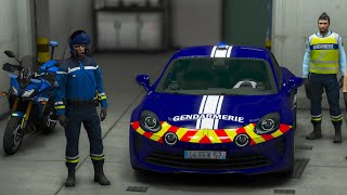 GTA 5 ROUTE SOUS HAUTE SURVEILLANCE AVEC LALPINE ET LES MOTARDS DE LA GENDARMERIE  LSPDFR 598 [upl. by Eiclehc]