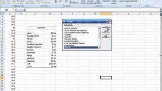 Descriptive Statistics using quotData Analysisquot tool in Excel [upl. by Aihselat]