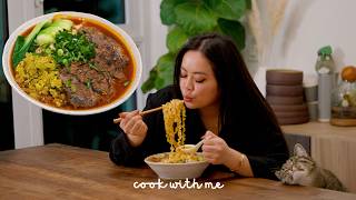 cook with me  taiwanese beef noodle soup 牛肉麵 easy comforting recipe [upl. by Eelame66]