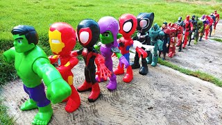 AVENGERS SUPERHERO STORY HULK IRONMAN SPIDERMAN MILES MORALES GREEN GOBLIN SPIDERMAN 100 [upl. by Nnairol]