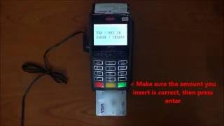 How to use credit card terminal to make payment [upl. by Drofdeb]