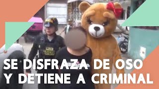 Policía se disfraza de oso de peluche en San Valentín para detener a criminal [upl. by Hutchins215]