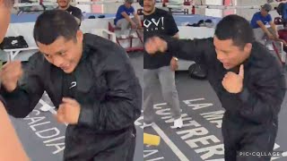 PITBULL CRUZ TRAINING TO KNOCKOUT GAMBOA  MEAN SHADOW BOXING THROWING COMBOS HOOKS JABS [upl. by Aitital]