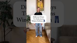 Different Ways To Style Jeans Winter Edition 👖 outfitideas outfit fashion [upl. by Sewel17]