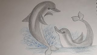 YouTube sketch Art How to sketch Dolphins [upl. by Enilrad]