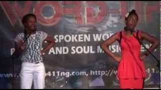 Titilayo and Atilola Spoken Word Poetry duet on stage at WORD UP Volume 5 [upl. by Los954]