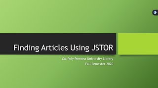 Finding a peer reviewed article in JSTOR [upl. by Leavy]