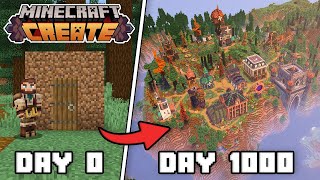 I Survived 1000 Days FULL MOVIE  Minecraft Create Mod [upl. by Nellahs387]