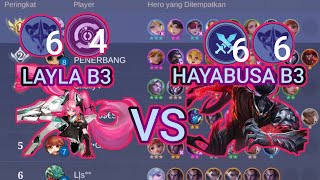 LAYLA B3 vs HAYABUSA B3  magicches fyp mobilelegends mlbb lancelot fypシ゚viral gameplay [upl. by Funda]