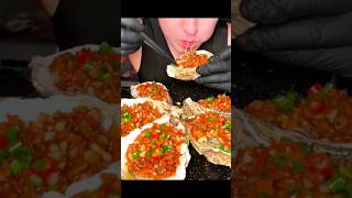 Oysters and spices mixed together deliciously eat oyster spicy food [upl. by Chura980]