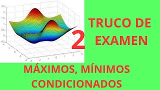 EXTREMOS CONDICIONADOS para funciones de dos VARIABLES Multiplicadores de Lagrange [upl. by Aneehs]