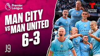 Highlights amp Goals Manchester City vs Manchester United 63  Premier League  Telemundo Deportes [upl. by Abana]