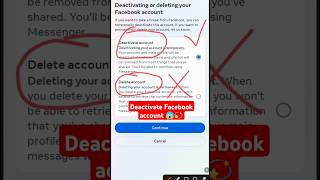 Deactivate Facebook account youtubeshorts facebook deactivate viralshorts [upl. by Lakym]