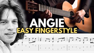 Angie  The Rolling Stones  Easy Fingerstyle Guitar Tab for Beginners [upl. by Itsrejk311]