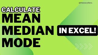 Calculate Mean Median Mode and Standard Deviation in Microsoft Excel [upl. by Milone]