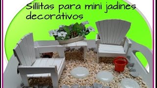 Sillitas de madera para mini jardin  Decora tu casa  recicla [upl. by Keir]