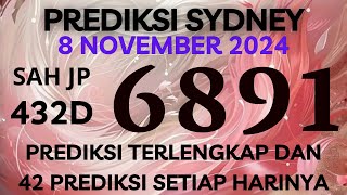 PREDIKSI SIDNEY HARI INI 8 NOVEMBER 2024  BOCORAN SYDNEY MALAM INI  RUMUSAN SDY JITU TERBARU [upl. by Jr711]