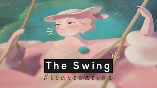 Fragonards Swing  Timelapse Illustration [upl. by Aehtorod714]