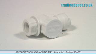 TRADING DEPOT Speedfit Washing Machine Tap 15mm x 34quot  Part no 15APT [upl. by Aiksas]