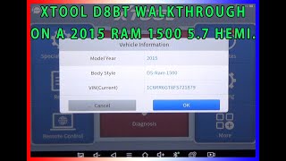 Xtool D8BT Walkthrough on a 2015 Dodge Ram 1500 with the 57L Hemi [upl. by Purdum]