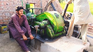 Amazing Startup old black diesel engine how to make diesel engine  Safdar Bhatti [upl. by Olivann876]