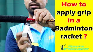 How to apply towel grip in a badminton racket badminton [upl. by Uahsoj]