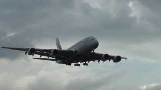 Emirates Airbus A380 Crosswind Landing KLIA HD [upl. by Anahpos]