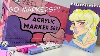 ARRTX ANIME ACRYLIC MARKERS  Arrtx 60 Pack Review  Are They Worth it 🤔 💸 [upl. by Rennoc103]