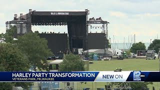 Milwaukee lakefront transformed for HarleyDavidson Homecoming [upl. by Ninahs132]