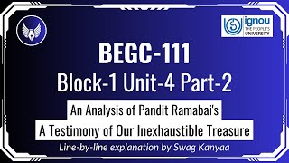 BEGC111 B1 U4 P2 An Analysis of Pandita Ramabais A Testimony of Our Inexhaustible Treasure [upl. by Andrade850]