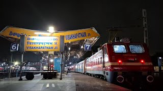 VISAKHAPATNAM RAILWAY STATION ON BOARD DEPARTING VSKPSRC SPL EXPRESS TRAIN [upl. by Navanod]