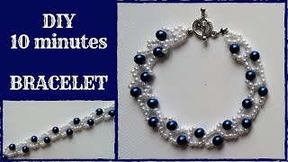 DIY 10 minutes bracelet Beading tutorial for beginners [upl. by Ivo]