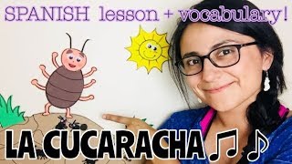 Spanish songs for kids “LA CUCARACHA”  Learn SPANISH with this BILINGUAL lesson [upl. by Hanway686]