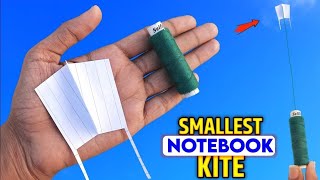 how to make smallest notebook paper kite  Easy 1₹ kite making  Flying paper kite  patang bazi [upl. by Greenlee518]