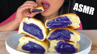 ASMR MINI PURPLE UBE BREAD Sticky Eating Sounds  Pan De Ube Sweet Bread No Talking  ASMR Phan [upl. by Herodias]